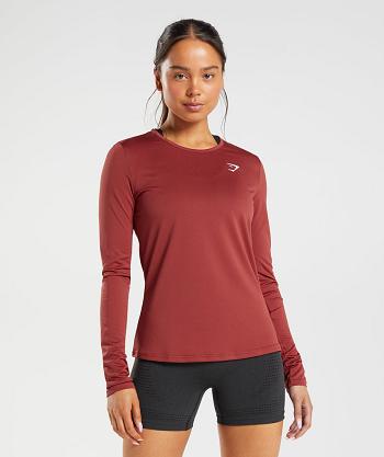 Women's Gymshark Training Long Sleeve Red | NZ_4271XYU