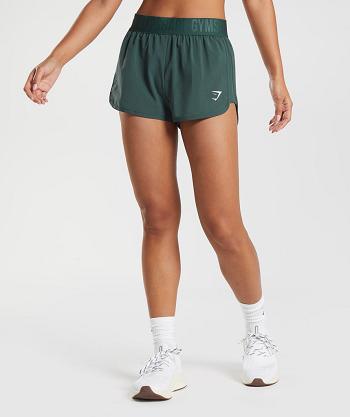Women's Gymshark Training Loose Fit Shorts Obsidian Green | NZ_4696RVD