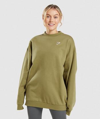 Women's Gymshark Training Oversized Sweatshirt Accessories Green | NZ_4519HAP
