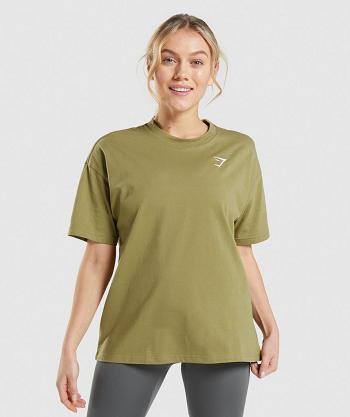 Women's Gymshark Training Oversized T Shirts Green | NZ_4020RVD