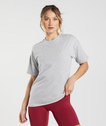 Women's Gymshark Training Oversized T Shirts Light Grey | NZ_4032GSO