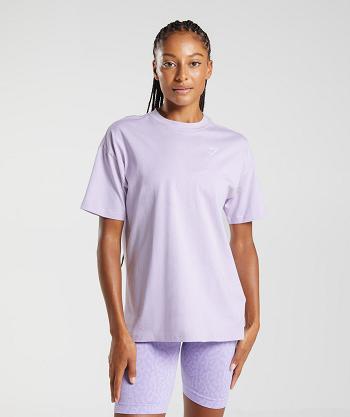 Women's Gymshark Training Oversized T Shirts Purple | NZ_4043MQZ