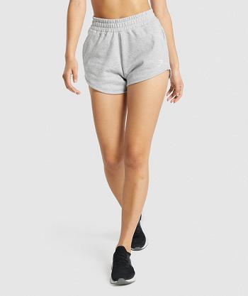 Women's Gymshark Training Sweat Shorts Light Grey | NZ_4640MQZ