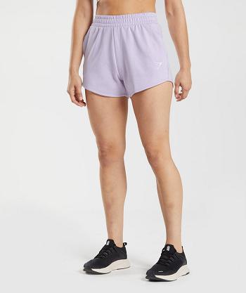 Women's Gymshark Training Sweat Shorts Purple | NZ_4697TCE