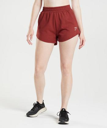 Women's Gymshark Training Sweat Shorts Red | NZ_4656GSO