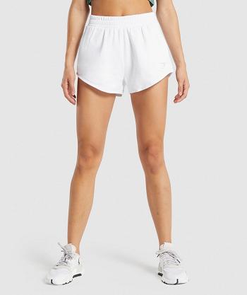 Women's Gymshark Training Sweat Shorts White | NZ_4632KOR
