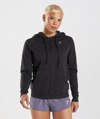 Women's Gymshark Training Zip Hoodie Black | NZ_4305WNB