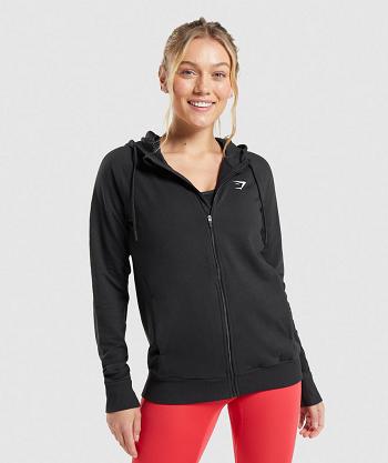 Women's Gymshark Training Zip Hoodie Black | NZ_4311HAP