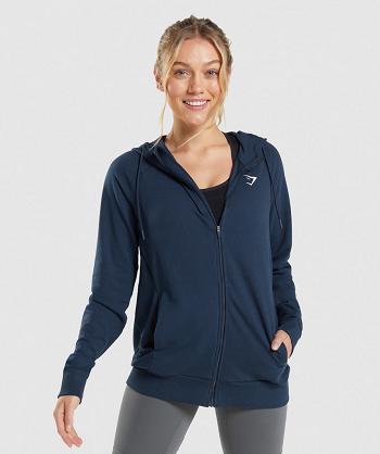 Women's Gymshark Training Zip Hoodie Navy | NZ_4301BEX