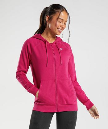 Women's Gymshark Training Zip Hoodie Pink | NZ_4329QMA