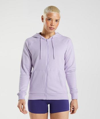 Women's Gymshark Training Zip Hoodie Purple | NZ_4320KOR