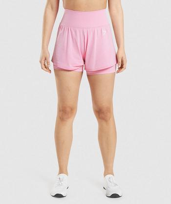 Women's Gymshark Vital Seamless 2.0 2-in-1 Shorts Pink | NZ_4554JPQ