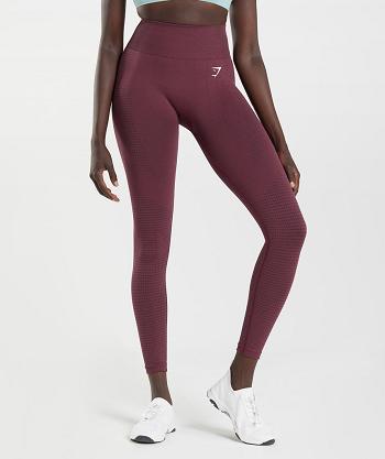 Women's Gymshark Vital Seamless 2.0 Leggings Burgundy | NZ_4828GSO