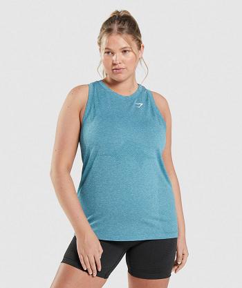 Women's Gymshark Vital Seamless 2.0 Light Tanks Turquoise | NZ_3938NWY
