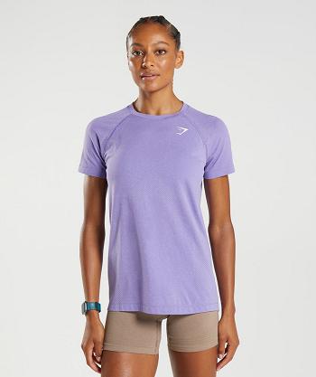 Women's Gymshark Vital Seamless 2.0 Light T Shirts Purple | NZ_4045WNB