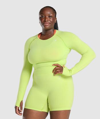 Women's Gymshark Vital Seamless 2.0 Long Sleeve Yellow | NZ_4238DFM