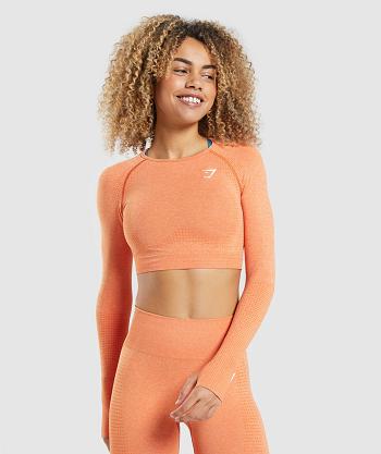 Women's Gymshark Vital Seamless 2.0 Long Sleeve Apricot Orange | NZ_4239FDN