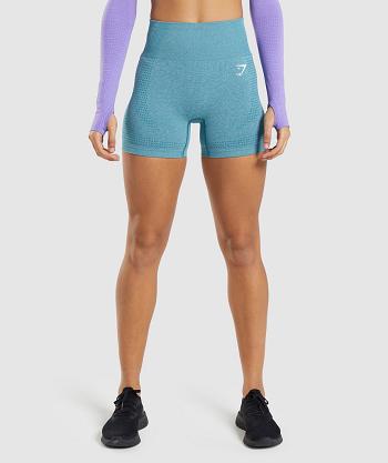 Women's Gymshark Vital Seamless 2.0 Shorts Turquoise | NZ_4666NWY