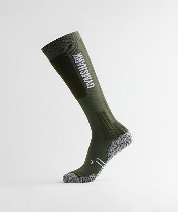 Women's Gymshark Weightlifting Socks Olive Green | NZ_4930JPQ