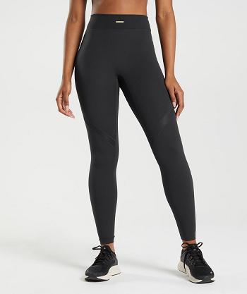 Women's Gymshark Whitney Mesh Leggings Black | NZ_4787JPQ
