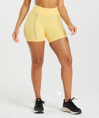 Women's Gymshark Whitney Mesh Shorts Yellow | NZ_4579JPQ