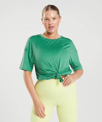 Women's Gymshark Whitney Oversized T Shirts Green | NZ_4026PJJ