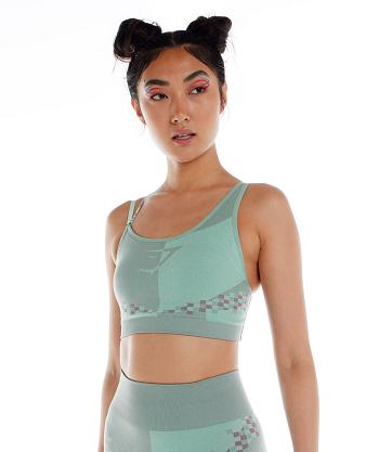 Women's Gymshark Wtflex Cyborg Seamless Sports Bra Blue / Pink / Blue | NZ_4099SGL