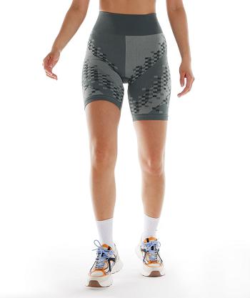 Women's Gymshark Wtflex Cyborg Seamless Cycling Shorts Grey / Black / Light Grey | NZ_4626SGL