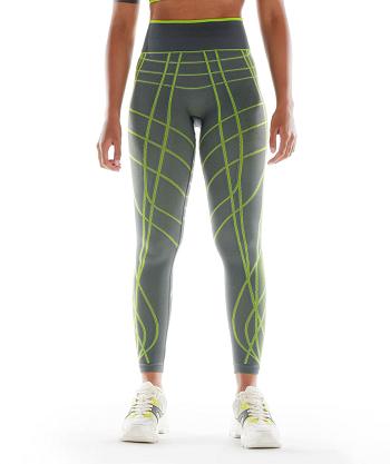 Women's Gymshark Wtflex Linear Seamless Leggings Grey / Green / Light Grey | NZ_4789LIS